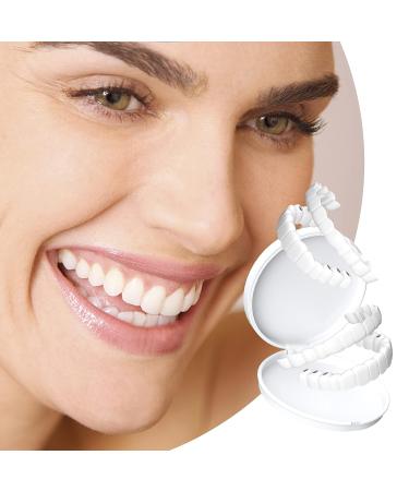 2 Pairs Snap on Dentures & Veneers with Box - Temporary Braces Cover for Imperfect Smile - Buy Online on GoSupps.com
