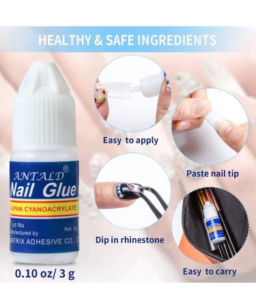 Super Strong Nail Glue for Acrylic Nails - Professional Long Lasting Bond - 0.1oz (10 Bottles) - Buy Online on GoSupps.com