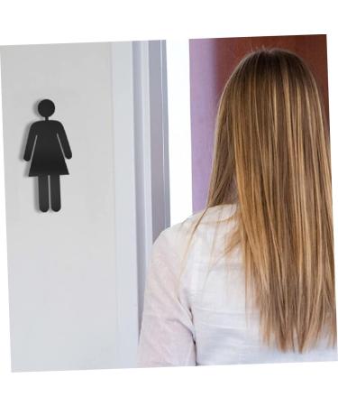 TEHAUX 1 pair Plates Modern Decore Bathroom The Metal Nameplate Toilet Universal Decor Restroom Miss 15x6.5cm Black - Buy Online on GoSupps.com