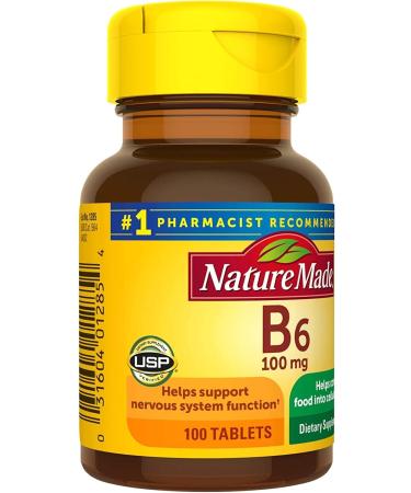 Vitamin B6 100mg Tablets - 100ct | High Quality Supplements - Buy Online on GoSupps.com