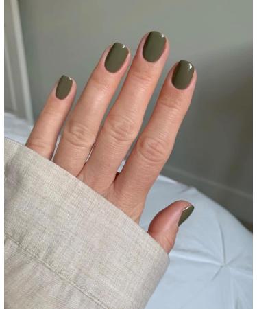 Sethexy Short Square Green False Nails - Glossy Pure Color Collection | 24Pcs Full Cover Acrylic Stick on Nails for Women and Girls - Matcha Green - Buy Online on GoSupps.com