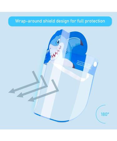 8-Pack Kids' Safety Face Shields - Full Protection Clear Vision Coverings - Reusable Lightweight Design - Cartoon Animals - Boys Girls - Comfortable Fit - Buy Online on GoSupps.com