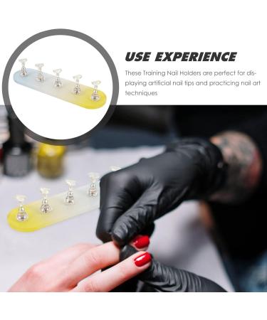 FOMIYES 2 Sets Nail Practice Holder Fake Nails Decor Beauty Nail Stands Convenient Nail Holders Slate Garden Labels Nail Racks for Nail Painting Nail Holders for Nail Art Fixture - Buy Online on GoSupps.com