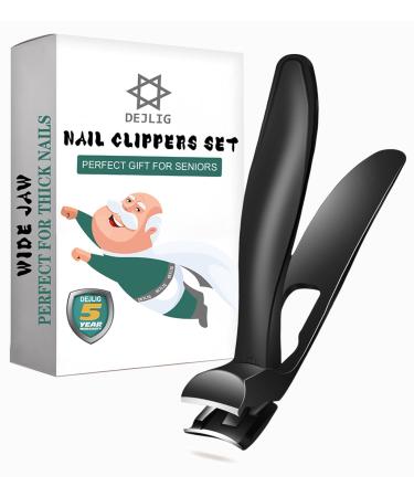 Angled Head Toenail Clippers for Thick Toenails Ergonomic Toe Nail Clippers for Thick Nails for Seniors Premium Steel Nail Trimmer Cutter for Seniors Men & Women with Catcher Large toenail clippers for seniors