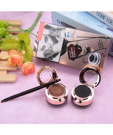 2 in 1 Waterproof Eyebrow Pencil & Eyeliner - Durable Smoky Eyes Makeup Tool - Brown & Black - Buy Online on GoSupps.com