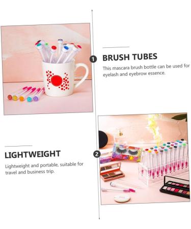 PACKOVE 20 Pi ces Ensemble de tubes de brosse cils fouetter mascara tube baguettes Bagues de mascara r utilisables brosse cils tube vide fibre artificielle Colorful Couleurs assorties - Buy Online on GoSupps.com