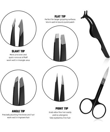 Donruby Tweezers Set - 8 Pcs Professional Stainless Steel Precision Tweezer for Eyebrows and Facial Hair Removal - Ideal for Ingrown Hair, Splinters - Daily Beauty Tool - Buy Online on GoSupps.com