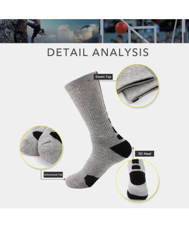 OLCHEE Boys Athletic Crew Socks 8-Pack | Basketball Soccer Hiking Ski | Thick Calf High | Medium Size - Buy Online on GoSupps.com