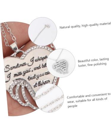 VALICLUD 1pc Diamond Letter Heart Necklace Necklaces Neck Hanging Pendant Creative Necklace Vintage Miss - Buy Online on GoSupps.com