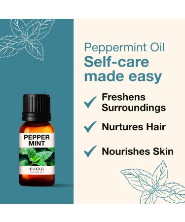 Pure Peppermint Oil for Hair Growth - 100% Therapeutic Mint Essential Oil - Premium Grade Natural Oil for Diffuser, Skin & Hair - 10ml (Pack of 1) - Buy Online on GoSupps.com
