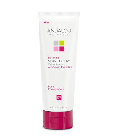 Andalou Naturals Rose Pomegranate Botanical Shave Cream, 8 Ounce