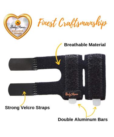 Buy BodyMoves 2 Double-Sided Solid Support Finger Splints & Sleeves - 2020 Edition (Midnight Black) | International Shipping Available - Buy Online on GoSupps.com