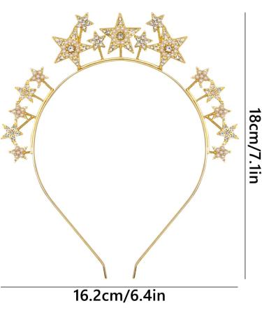 Star Headbands for Women Girls Bling Shining Reinstone Christmas Headband Star Headband Crown Star Rhinestone Hair Hoop Wedding Hair Accessories for New Year Party Festival Prop Y4XXFG (Gold) - Buy Online on GoSupps.com