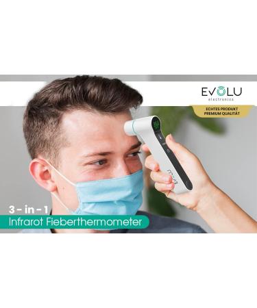Evolu Contactless Infrared Thermometer for Babies Children & Adults - Digital Ear & Forehead Fever Thermometer with Silent Mode & Alarm - Buy Online on GoSupps.com