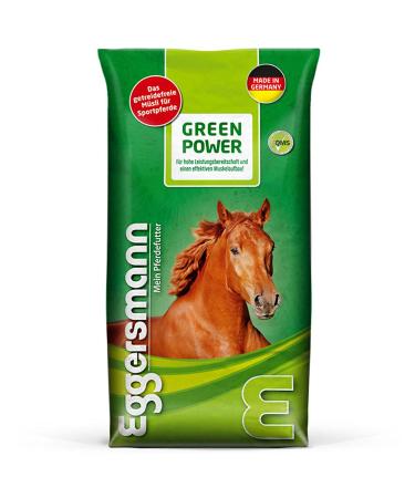 Eggersmann Green Power Grain-Free Horse Muesli for Sports Horses - Increased Energy Content - 15 kg