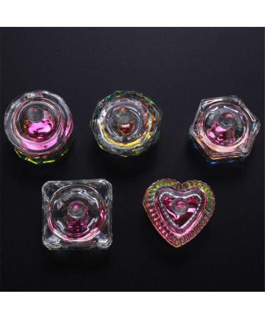 2 Pieces Nail Dappen Dish with Lid Glass Dapping Dish Color Plating Nail Art Acrylic Powder Liquid Dappen Dish Bowl Glass Crystal Cup Glassware for Nail Art Manicure Care Tools Heart Shape (004) - Buy Online on GoSupps.com