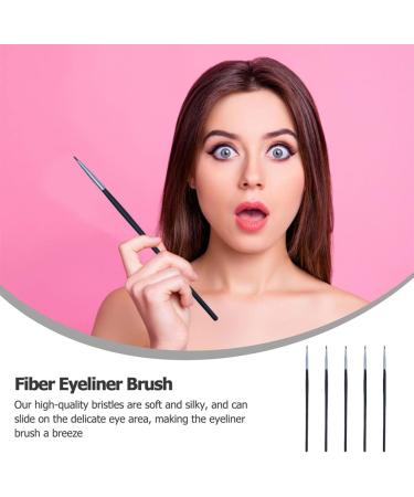 FOMIYES 5Pcs Eyeliner Brush Safe Portable Durable Eyeliner Applicator Makeup Tool Lipstick Brush 18x0.4cm Black - Buy Online on GoSupps.com