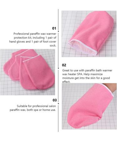 FOMIYES 8 Sets Leather Horn Boots Paraffin Bath Wax Treatment Foot Cover Paraffin Wax Booties Spa Tanning Mitt Feet Paraffin Wax Mittens Glove Women's Manicure Tools Polyester Lining Hand - Buy Online on GoSupps.com