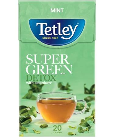 Tetley Tea Super Green Detox Mint Tea Bag 20 Tea Bags (40g) | 4 Pack - Buy Online on GoSupps.com