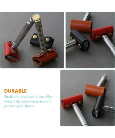 Zerodeko Leather Razor Case - Durable Shaving Accessories | Protective Cover for Razors - 2-Piece Set - Buy Online on GoSupps.com