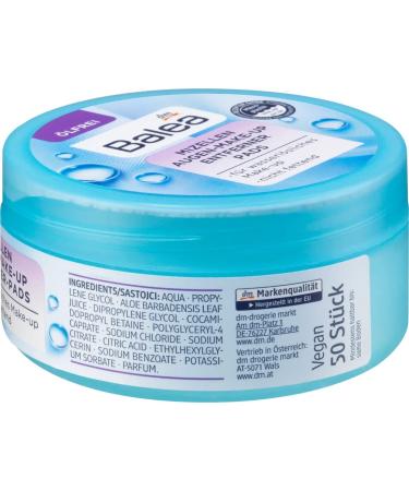 Balea Eye Make-Up Remover Pads - Aloe Vera Oil-Free 50 Pieces | Gentle & Effective | International Shipping - Buy Online on GoSupps.com