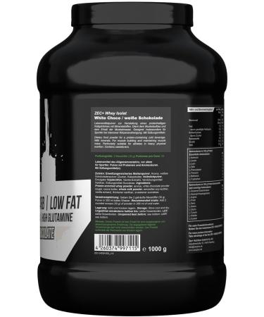 Zec+ Nutrition Whey Isolate 1000g - White Chocolate | Low-Fat Pure Whey Protein Powder for Muscle Growth & Recovery - Buy Online on GoSupps.com
