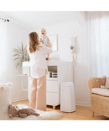 Angelcare Diaper Pail Dress Up - White Lacquered Waste Bin for Baby | International Shipping Available - Buy Online on GoSupps.com