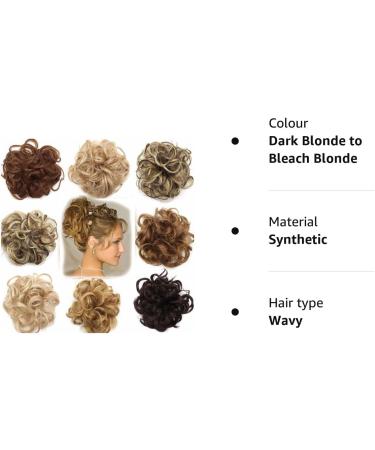 Wavy Curly Messy Hair Bun Updo Scrunchie Extension - Dark Blonde to Bleach Blonde - Buy Online on GoSupps.com