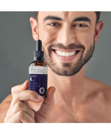 Brightening Face Serum - 4-in-1 Hydrating Vitamin C & Niacinamide Serum with Hyaluronic Acid & Vitamin E - 1 Oz | International Shipping Available - Buy Online on GoSupps.com