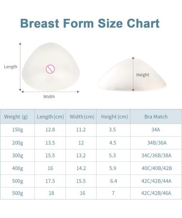 Onefeng Mastectomy Breast Prosthesis for Women - Triangle Silicone Breast Form (300g Cup A/B/C) | Comfortable & Transparent Fake Breasts for Post-Surgery Support - Buy Online on GoSupps.com