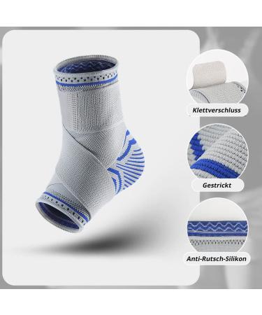 Milaiun Ankle Bandage Adjustable Velcro Support for Men & Women | Foot Protection for Sports Arthritis & Plantar Fasciitis (Blue M) - Buy Online on GoSupps.com