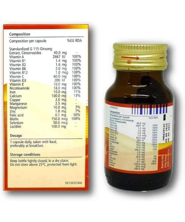 Pharmaton Ginseng Extract G115 - 30 Capsules | Swiss Quality Formula, Clinically Proven - Buy Online on GoSupps.com