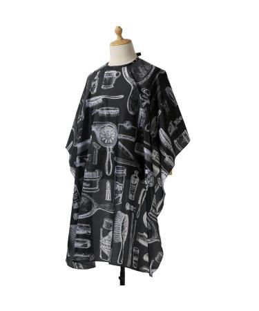 Borogo Professional Waterproof Hair Styling Cape - 50 x 60 Black Nylon Salon Gown with Snap Closure - Buy Online on GoSupps.com