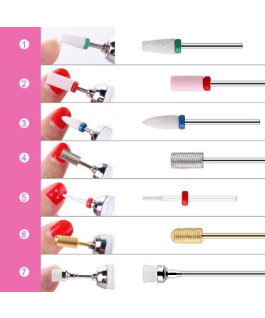 Makartt 7PCS 3/32 Safety Nail Drill Bit Set - Professional Bits for Gel Polish Removal, Cuticle Cleaning, and Manicure - B-18 - Buy Online on GoSupps.com