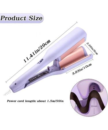 Wave Curling Iron French Egg Curling Iron V Hair Crimper Adjustable Temperature Waver Curling Iron Wand Suitable for Most Hair Types (Purple) - Buy Online on GoSupps.com