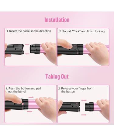 Bestope 5-in-1 Curling Iron Set - Ceramic Wave Iron & Curling Bars with Temperature Control Fast Heating 2 Clips & Gloves - Rose Gold & Pink - Buy Online on GoSupps.com