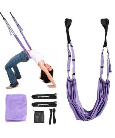 Avcxec Yogagurt Stretching Band Yogagurt StretchBand Yoga Strength training Gymnasium Band Inversion Stretch Yoga Gurte Set For Rehap Pilates Ballet Ballet Spagat Gymnastics Flexibility Training Lila