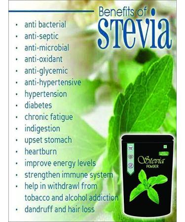 Green Stevia Leaf Powder | Helps to Control Blood Sugar Level & Blood Pressure Level I Alternative to Processed Sugar I 100% Zero Calorie sugerfee - 100 GM - Buy Online on GoSupps.com