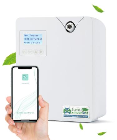 Mxmoonant aroma diffuser for waterless essential oils cover 80-120 300ml oil bottle wall bracket app control & timer HVAC connected for large rooms hotel - Buy Online on GoSupps.com