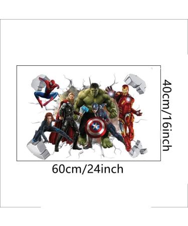 Avengers 3D Wall Stickers - Hulk, Spiderman, Superman Shield Decals for Bedrooms - Wall Art Decor - Buy Online on GoSupps.com