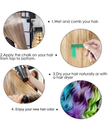 Hair Chalk 24-Color Hair Chalk Comb for Kids Bright Hair Color Washable Hair Dye DIY Unique Look Suitable for Birthday Christmas Parties - Buy Online on GoSupps.com