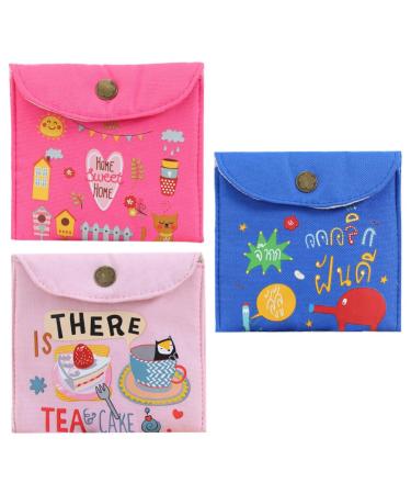 Healifty Tampon Bag 3pcs Napkin Storage Bag Zipper Storage Bags Woman Wallet Coin Purses Zipper Wallet Womens Purse Outdoor Towel Pouch Women Menstrual Pad Bag