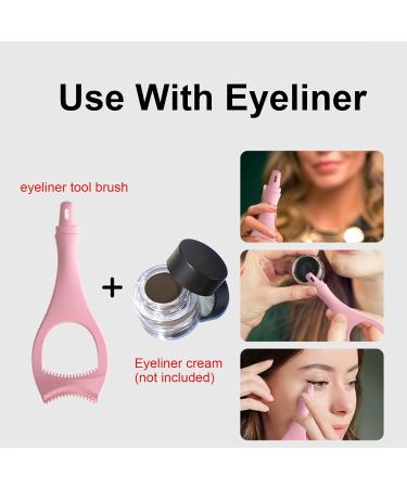 Silicone Makeup Stencil - Multi-Purpose Eyeliner Tool Makeup Applicator Tool for Winged Eyeliner Lashes Lip Liner Beauty Ruler Eyeliner Molds Dudok Pink - Buy Online on GoSupps.com