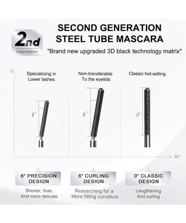 Jade Rosebury Iron Wand Mascara 3D Curling Eyelash Iron Mascara Black Washable Metal Mascara Waterproof Long Lasting Curl Brushless Metal Wand Mascara for Women Voluming Lash Extensions - Buy Online on GoSupps.com