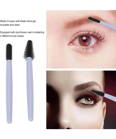 Eyelash Brush Silicone Eyebrow Elastic Portable Reusable Mascara Wands Lightweight Travel Set Kit (Blue) - Buy Online on GoSupps.com