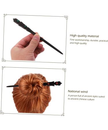 Beavorty Carved Ebony Hairpin Sandalwood Hair Sticks for Women wooden vintage hair sticks Hair Clips jade hair pins bride headpieces for wedding wood hair pin bun Chinese style Miss - Buy Online on GoSupps.com