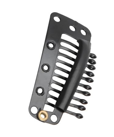 10 Teeth Wig Clips - 100-Pack Black Snap Comb Clips for Hair Extensions | Stainless Steel DIY Hair Accessories - Buy Online on GoSupps.com