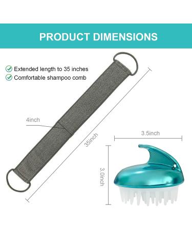 35.4 Inch Loofah Back Scrubber for Men and Women - Exfoliating Bath Shower Scrubber for Deep Skin Cleansing with Hair Shampoo Brush and Wall Hook - Buy Online on GoSupps.com