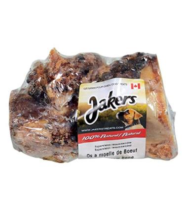 Jakers Dog Treats Bones Made In Canada 100% Natural For Aggressive Chewers With No Additives No Preservatives 4"-6" Beef Marrow Bone For Medium Large Dogs