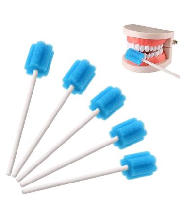 100 pieces of oral care sticks oral hygiene mouth care sticks cotton swabs taste neutral mouthfare for cleaning dental clinics (blue)